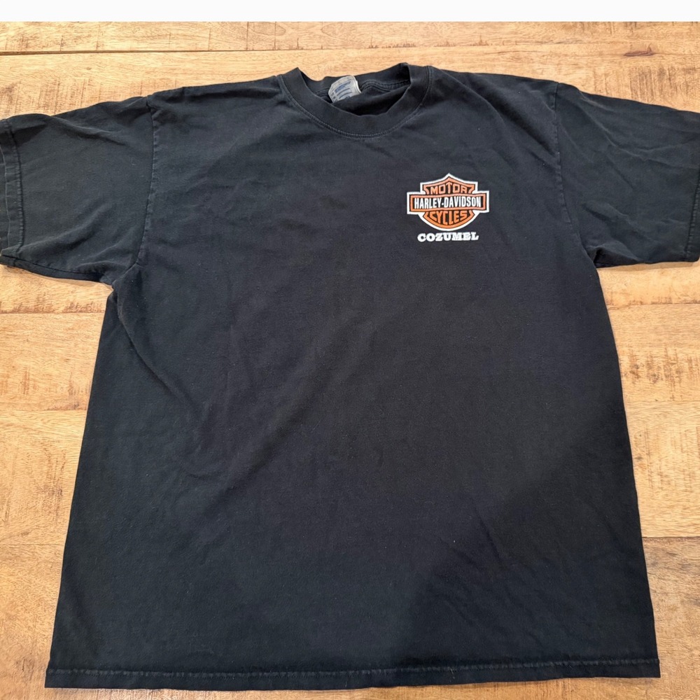 Harley-Davidson Cozumel Mexico Graphic T-Shirt Black Biker Tee Mens XL